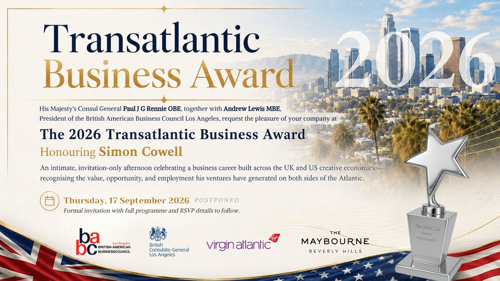 The 2026 Transatlantic Business Award Will Take Place at a New Date